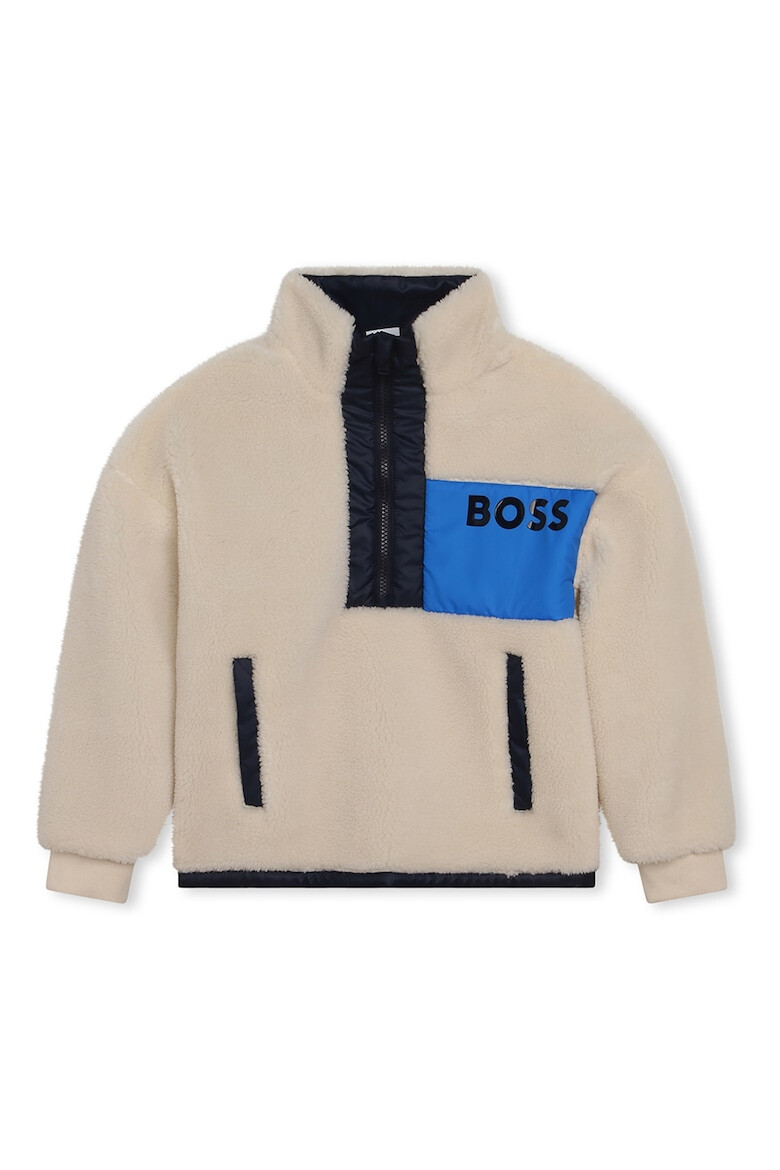 BOSS Kidswear Плюшен суитшърт с лого - Pepit.bg
