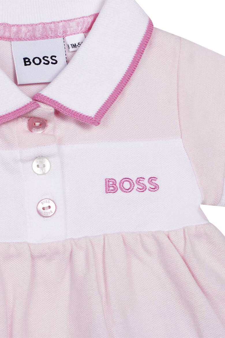 BOSS Kidswear Рокля тип тениска с ефект на пике - Pepit.bg