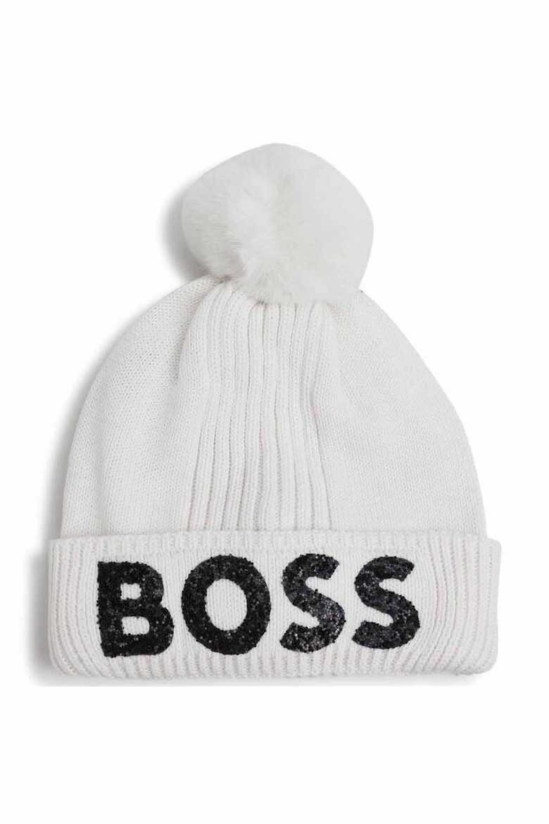 BOSS Kidswear Шапка с лого и помпон - Pepit.bg