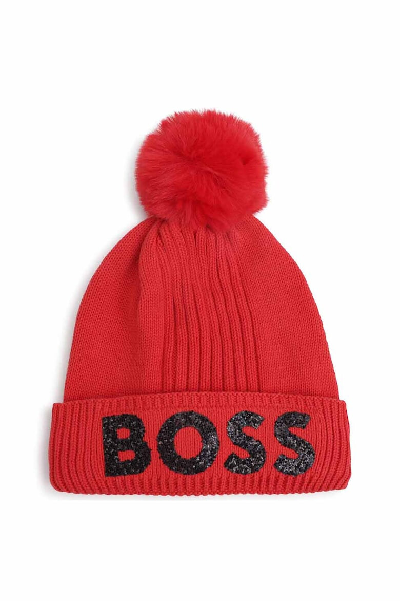 BOSS Kidswear Шапка с лого и помпон - Pepit.bg