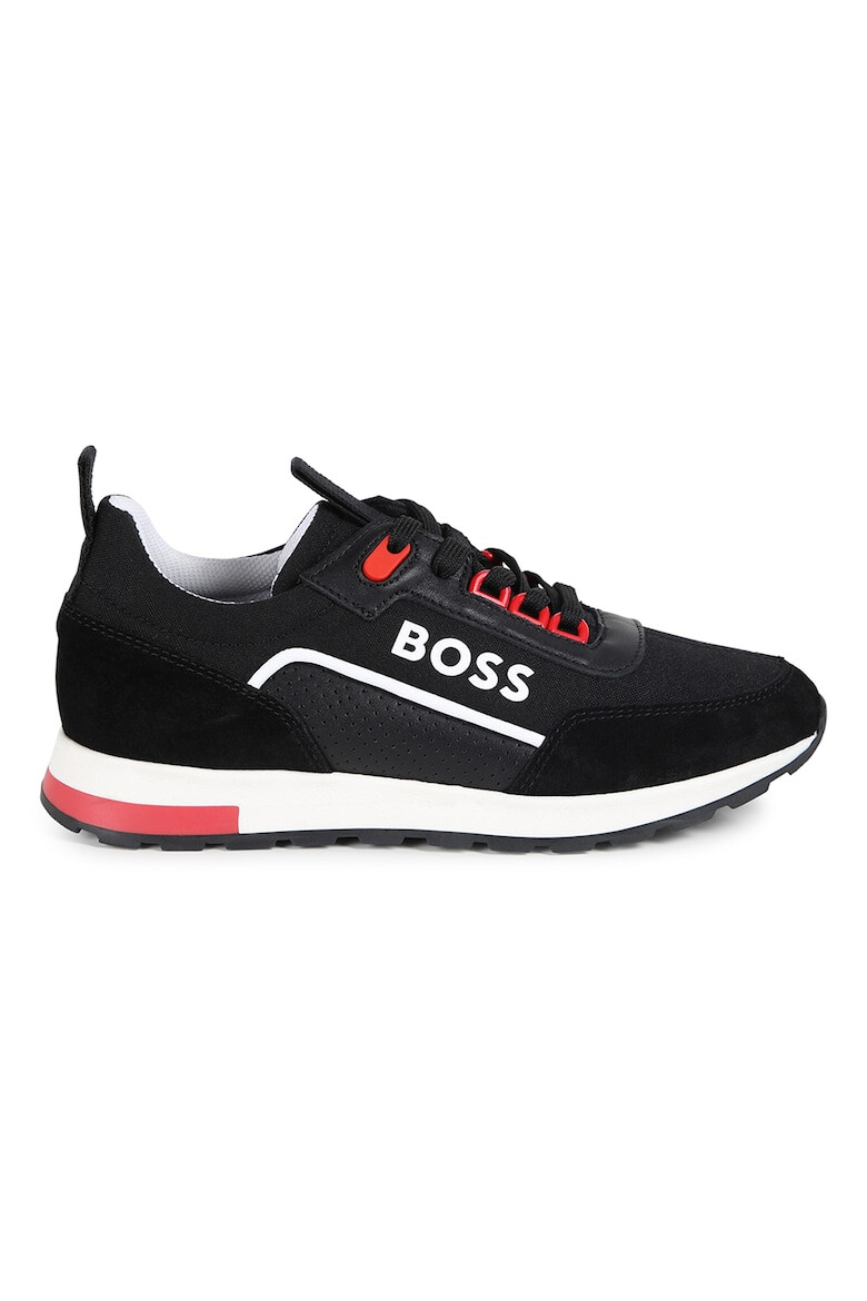 BOSS Kidswear Спортни обувки с нисък профил и велур - Pepit.bg