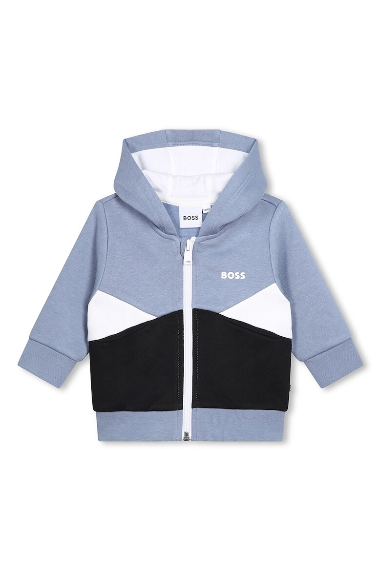 BOSS Kidswear Суитшърт с качулка и цветен блок - Pepit.bg