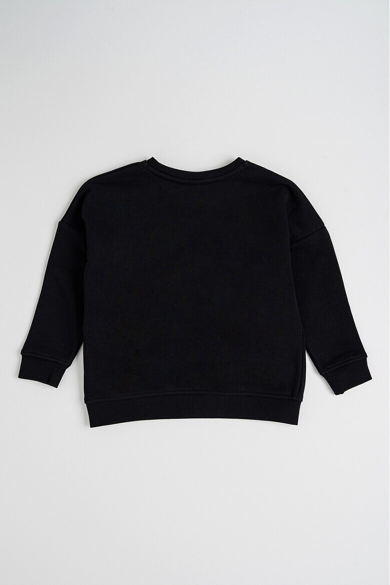 BOSS Kidswear Суитшърт с овално деколте - Черен - Pepit.bg