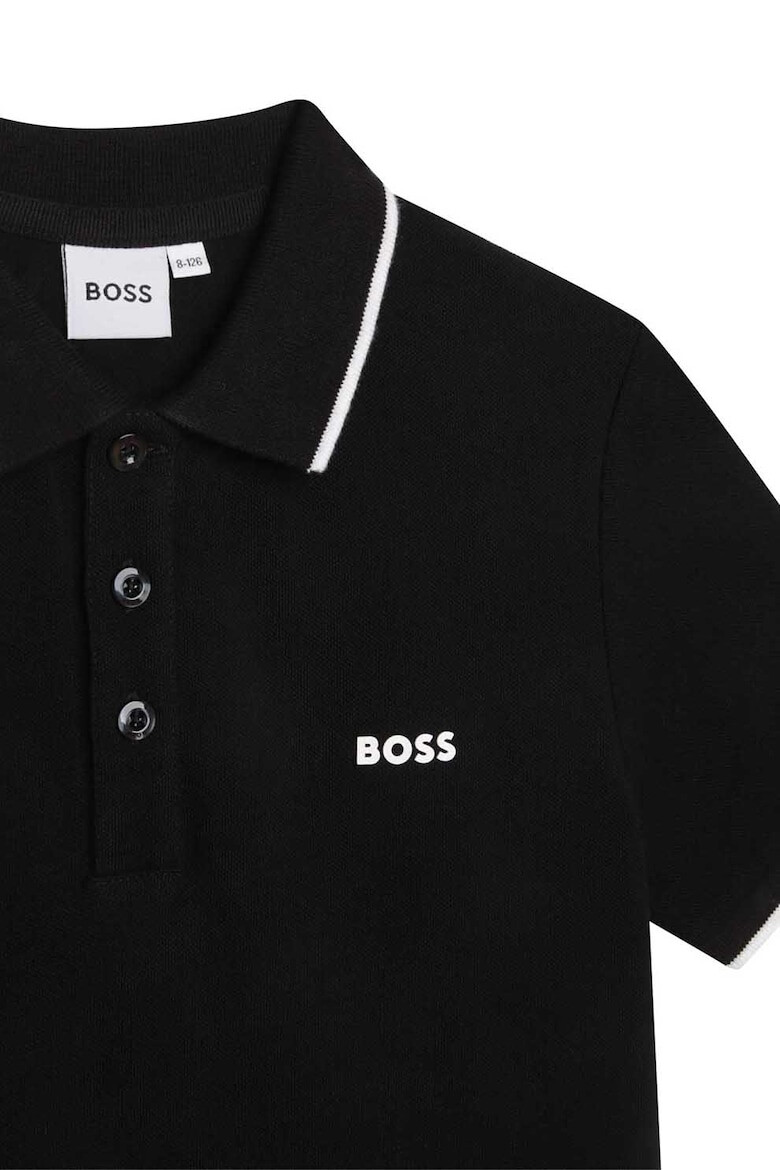 BOSS Kidswear Тениска с яка и лого - Pepit.bg