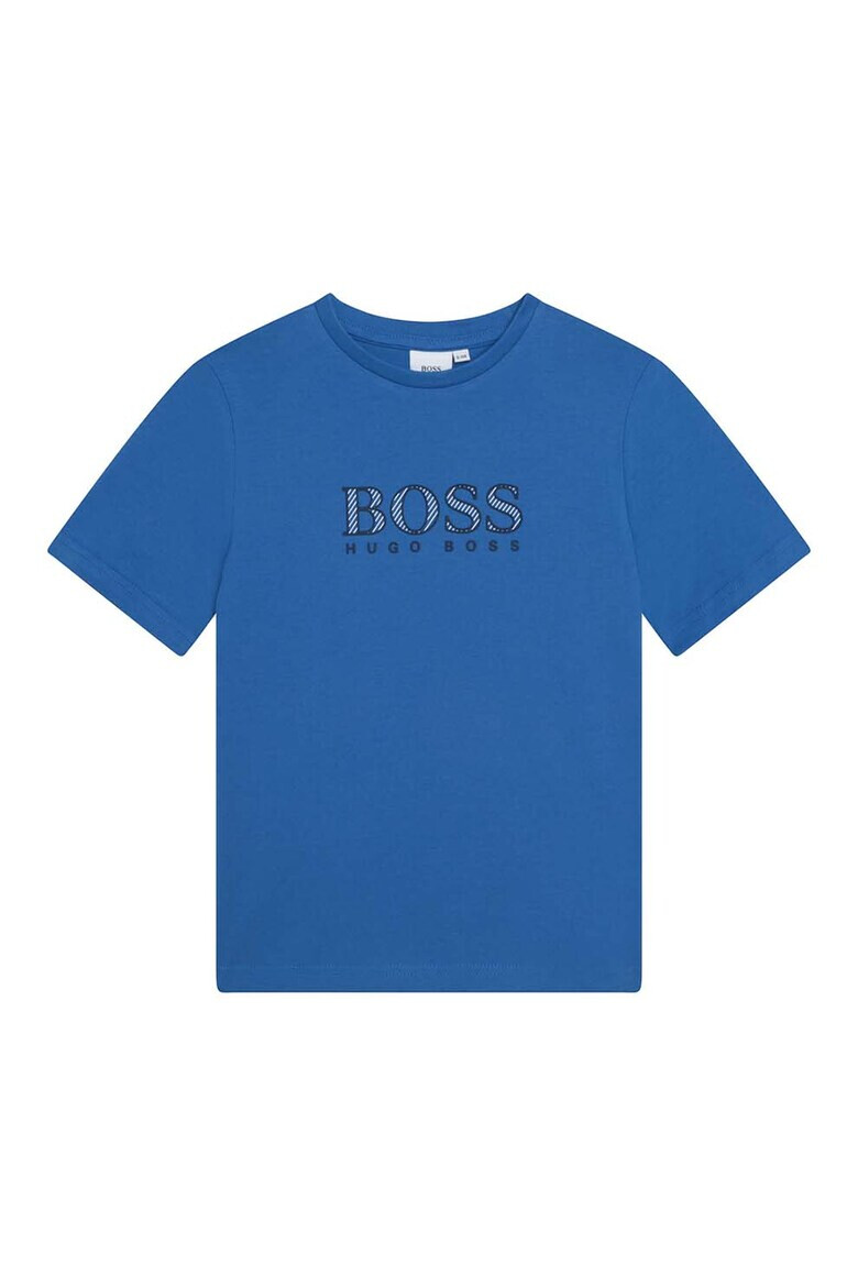 BOSS Kidswear Тениска с овално деколте и лого - Pepit.bg