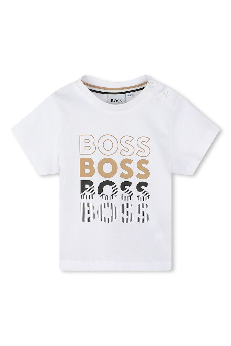 BOSS Kidswear Тениска с овално деколте и лого - Pepit.bg