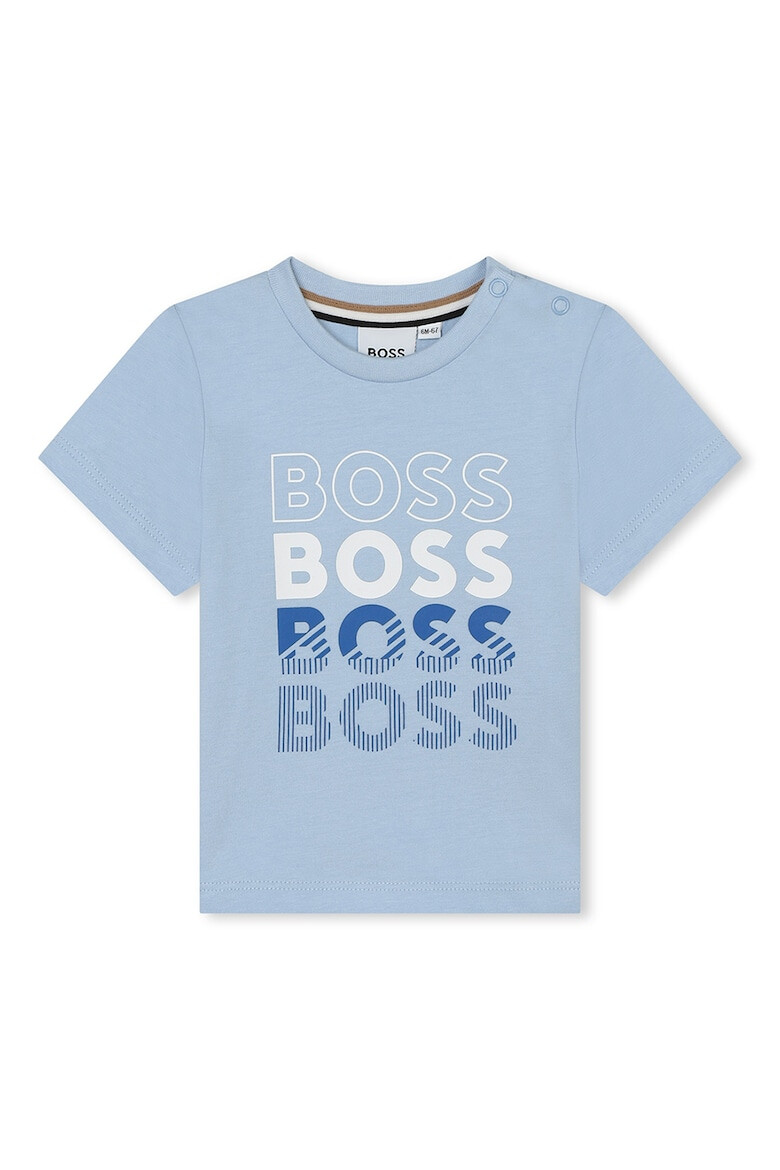 BOSS Kidswear Тениска с овално деколте и лого - Pepit.bg