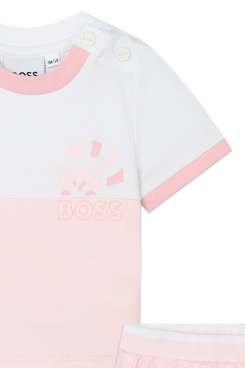 BOSS Kidswear Тениска с памук и къс панталон - Pepit.bg