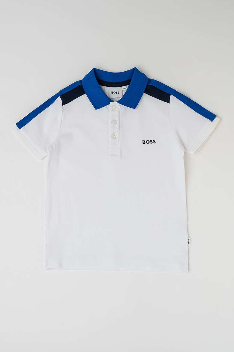 BOSS Kidswear Тениска с памук с яка и лого - Pepit.bg