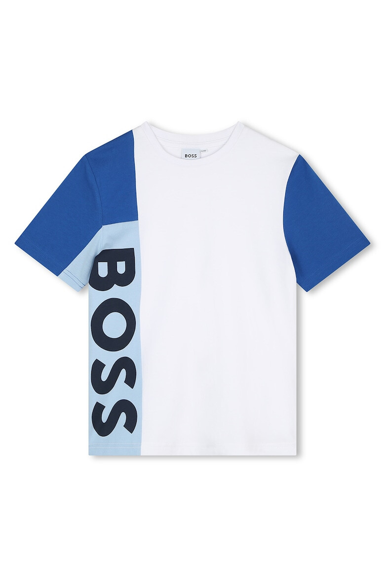 BOSS Kidswear Тениска с цветен блок и лого - Pepit.bg