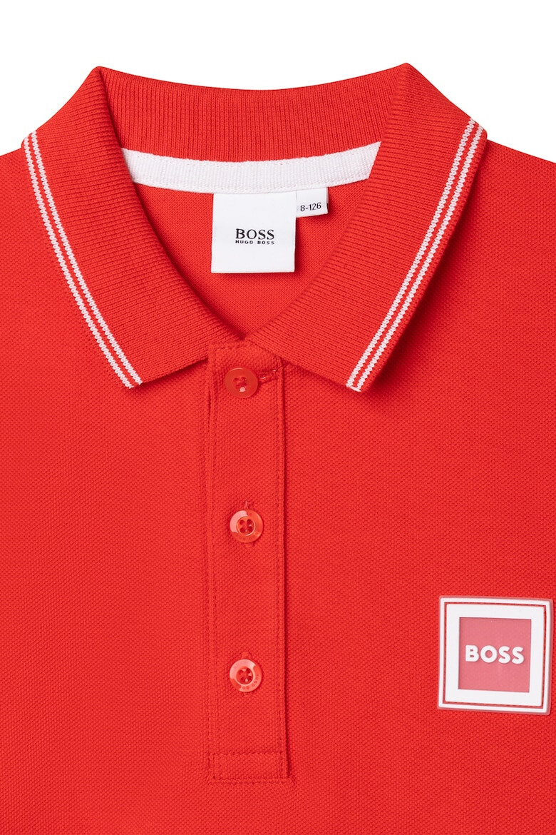 BOSS Kidswear Тениска с яка и райе - Pepit.bg