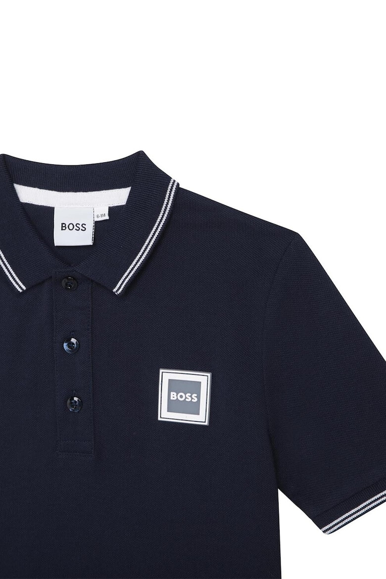 BOSS Kidswear Тениска с яка и райе - Pepit.bg