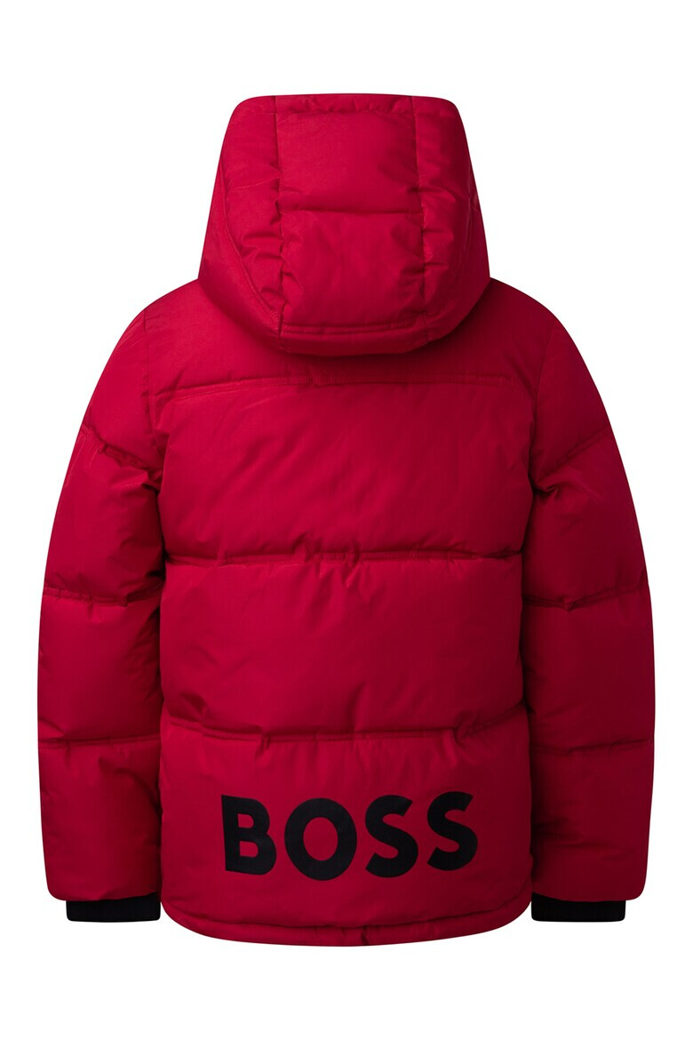 BOSS Kidswear Ватирано зимно яке с качулка и лого - Pepit.bg