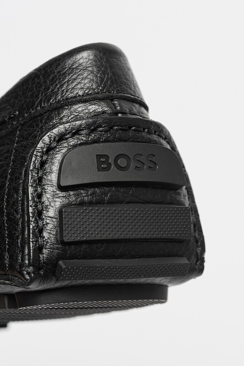 BOSS Кожени мокасини с лого - Pepit.bg