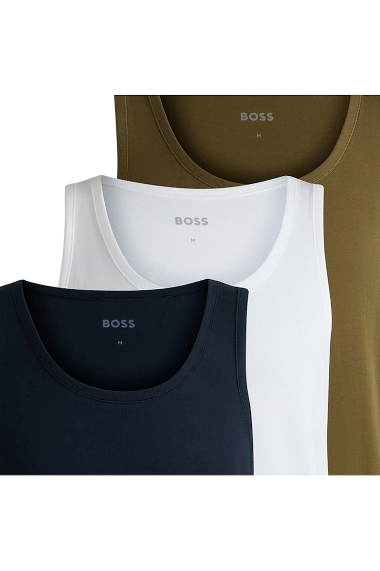 BOSS Памучен танк топ - 3 броя - Pepit.bg