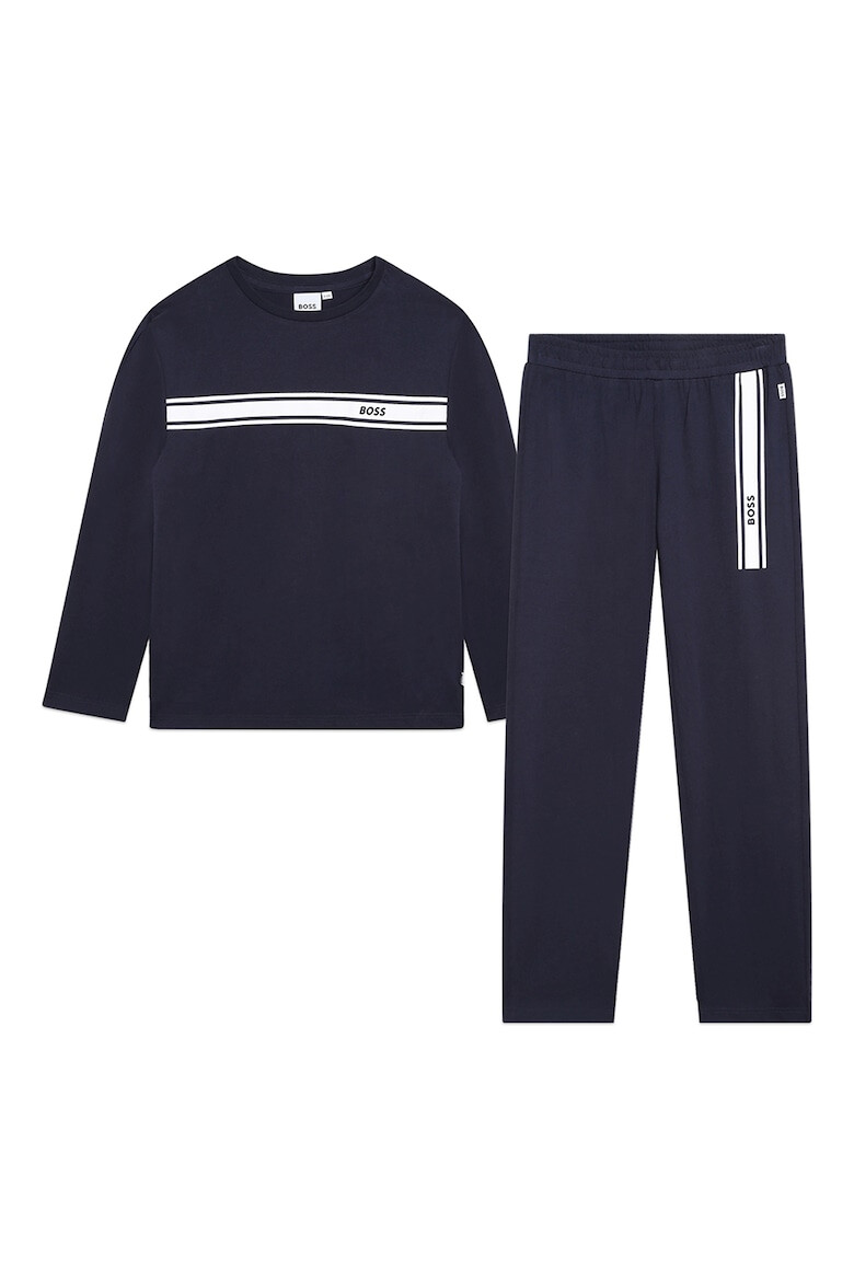 BOSS Kidswear Памучна пижама с лого - Pepit.bg