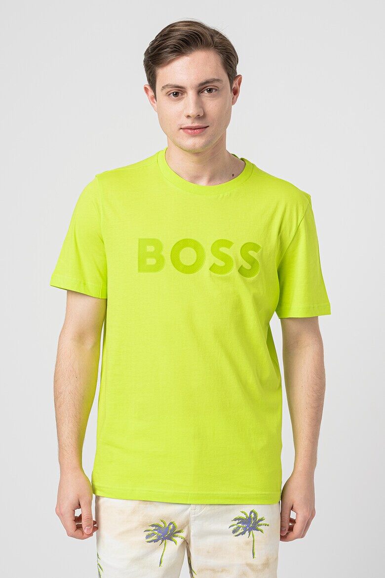 BOSS Памучна тениска с лого - Pepit.bg