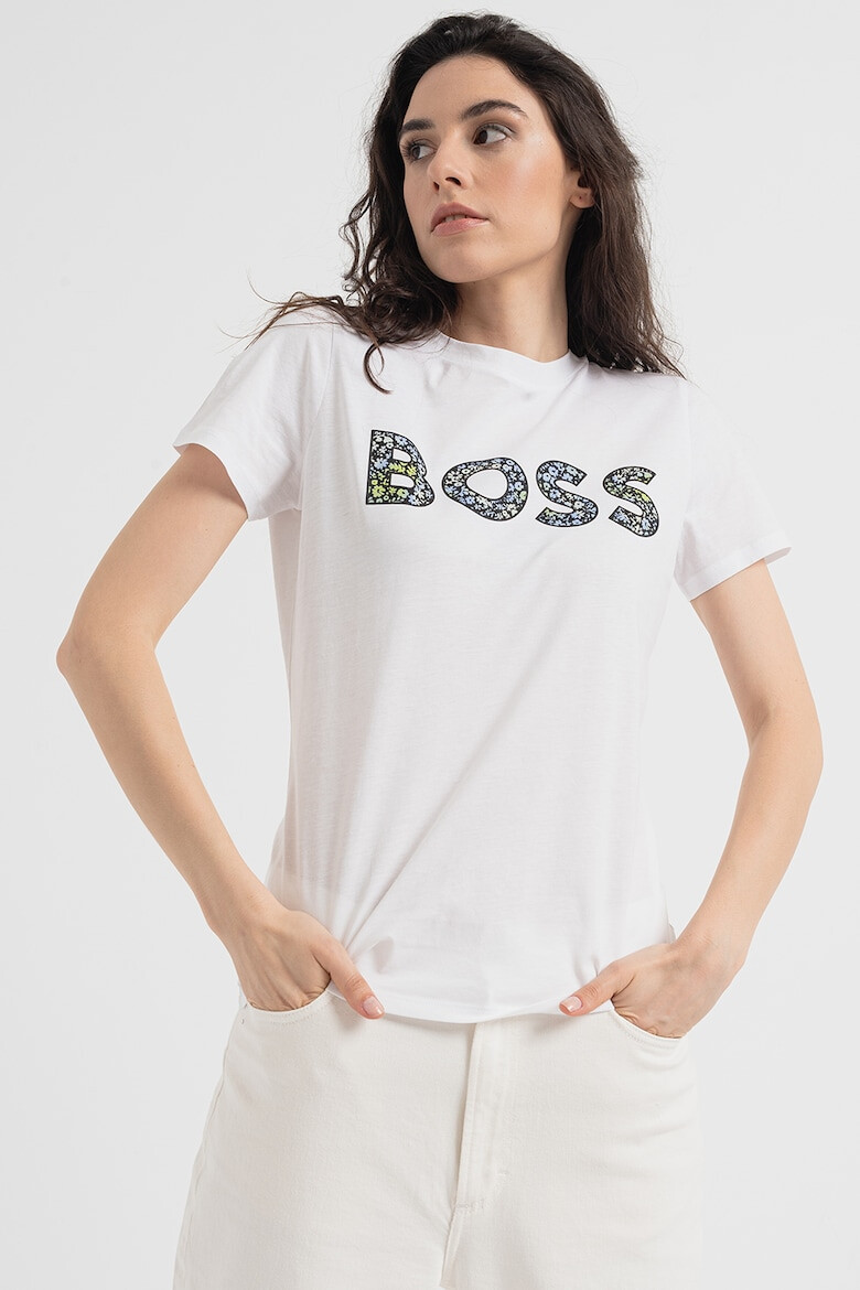 BOSS Памучна тениска с лого - Pepit.bg