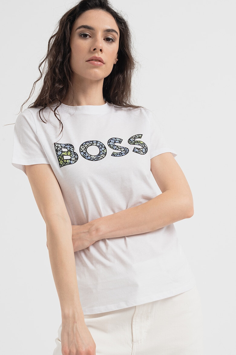 BOSS Памучна тениска с лого - Pepit.bg