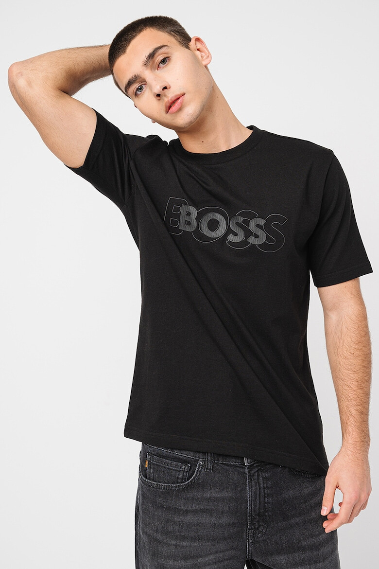 BOSS Памучна тениска с лого - Pepit.bg