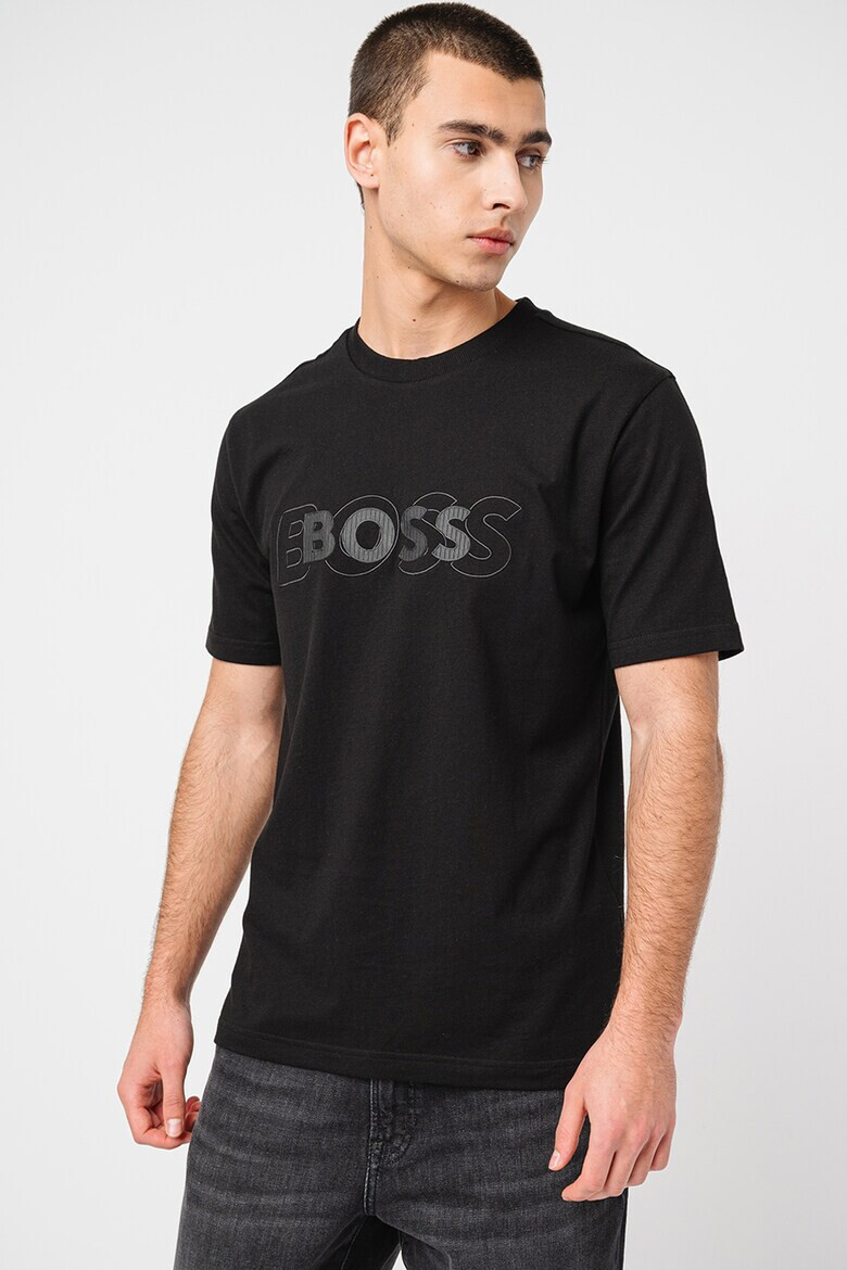 BOSS Памучна тениска с лого - Pepit.bg