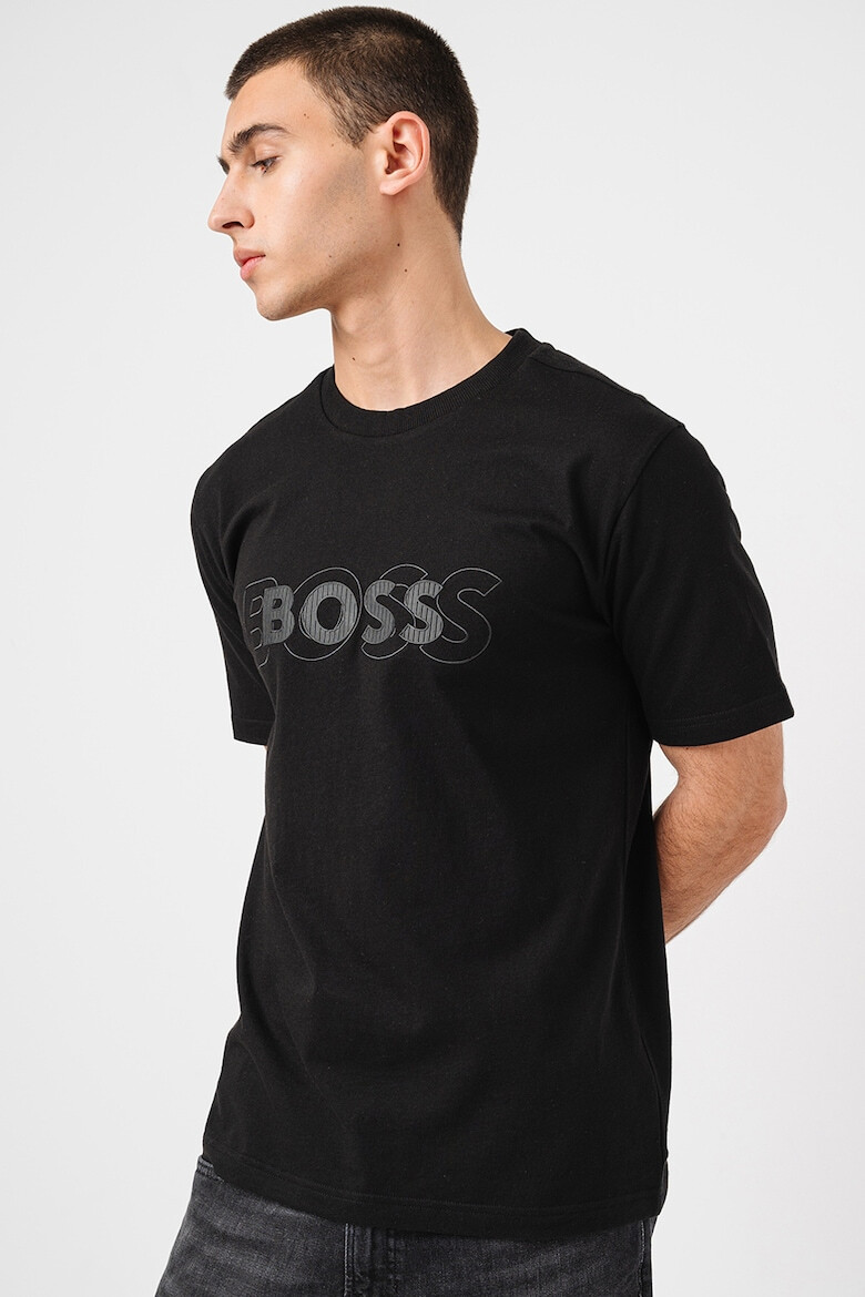 BOSS Памучна тениска с лого - Pepit.bg