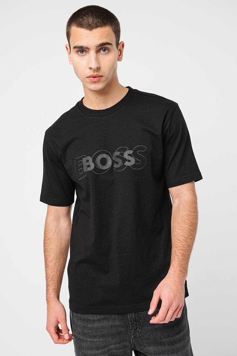 BOSS Памучна тениска с лого - Pepit.bg