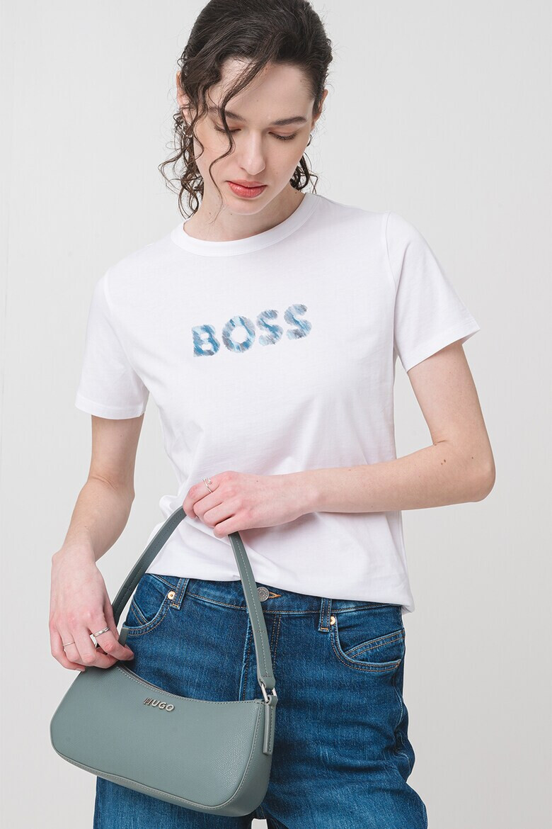 BOSS Памучна тениска с лого - Pepit.bg