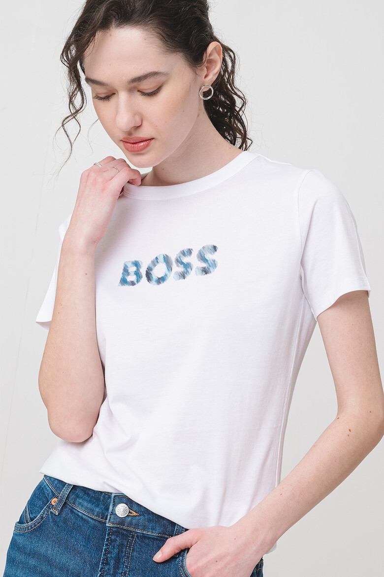 BOSS Памучна тениска с лого - Pepit.bg