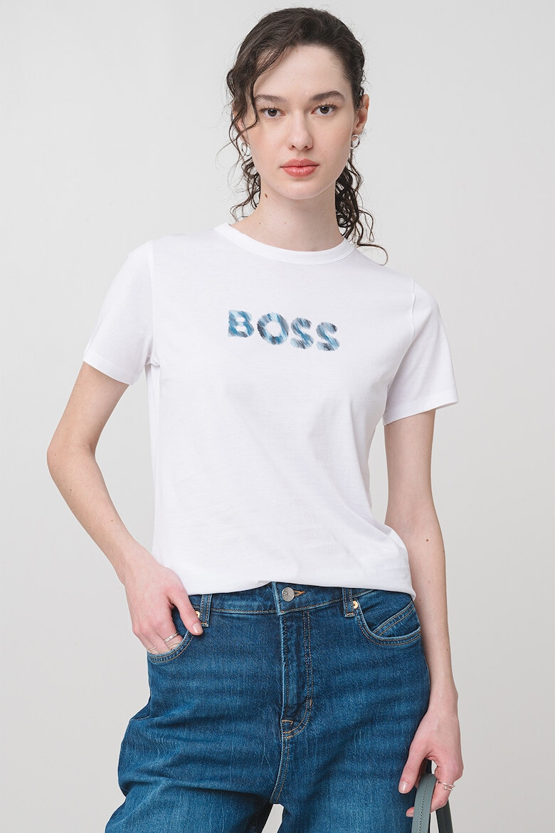 BOSS Памучна тениска с лого - Pepit.bg