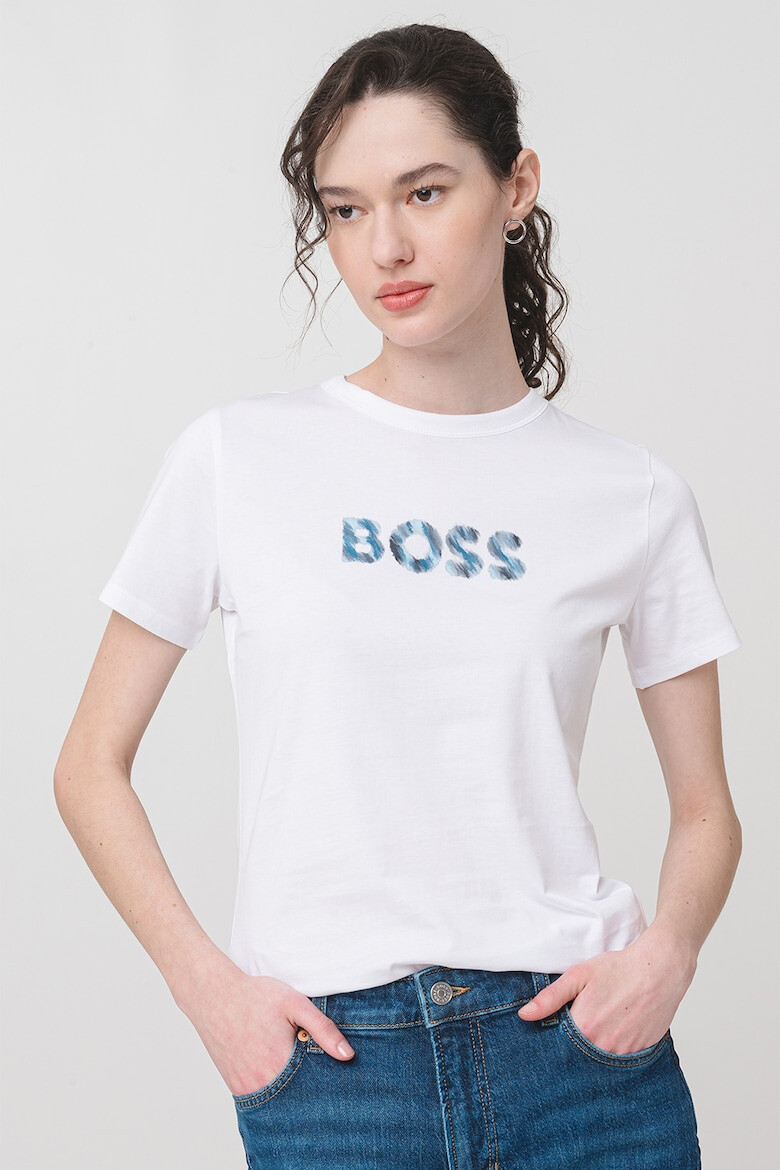 BOSS Памучна тениска с лого - Pepit.bg