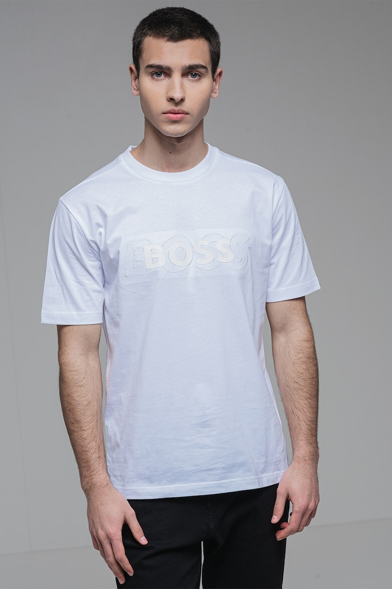BOSS Памучна тениска с лого - Pepit.bg