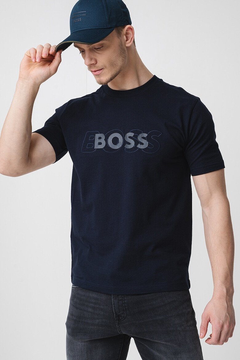 BOSS Памучна тениска с лого - Pepit.bg
