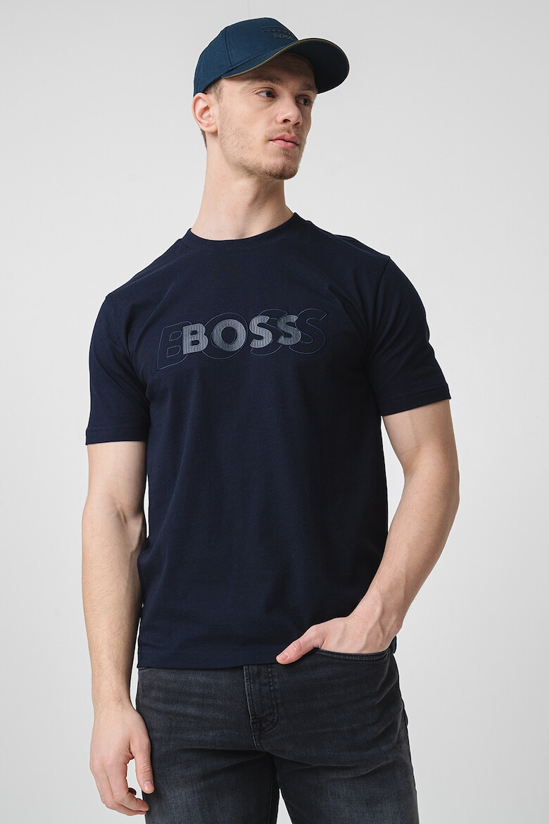 BOSS Памучна тениска с лого - Pepit.bg