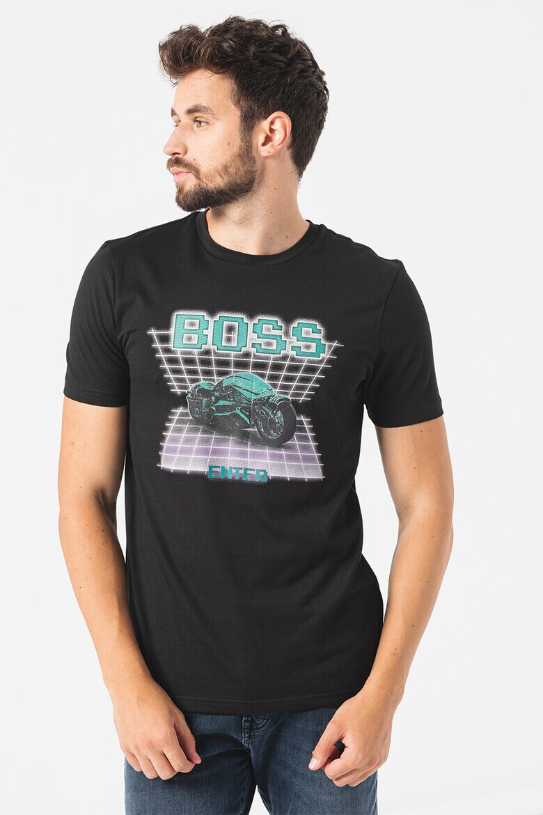 BOSS Тениска Enter с щампа - Pepit.bg