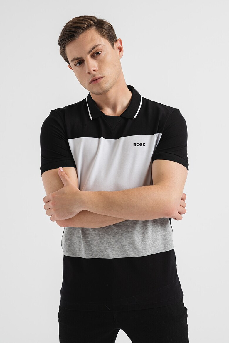 BOSS Тениска с яка и лого - Pepit.bg