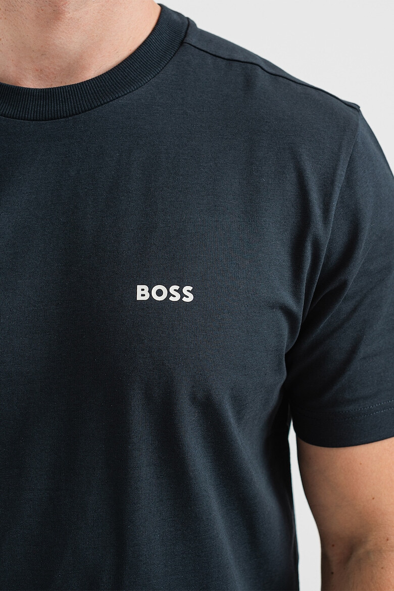 BOSS Тениска с овално деколте - Тъмносин - Pepit.bg