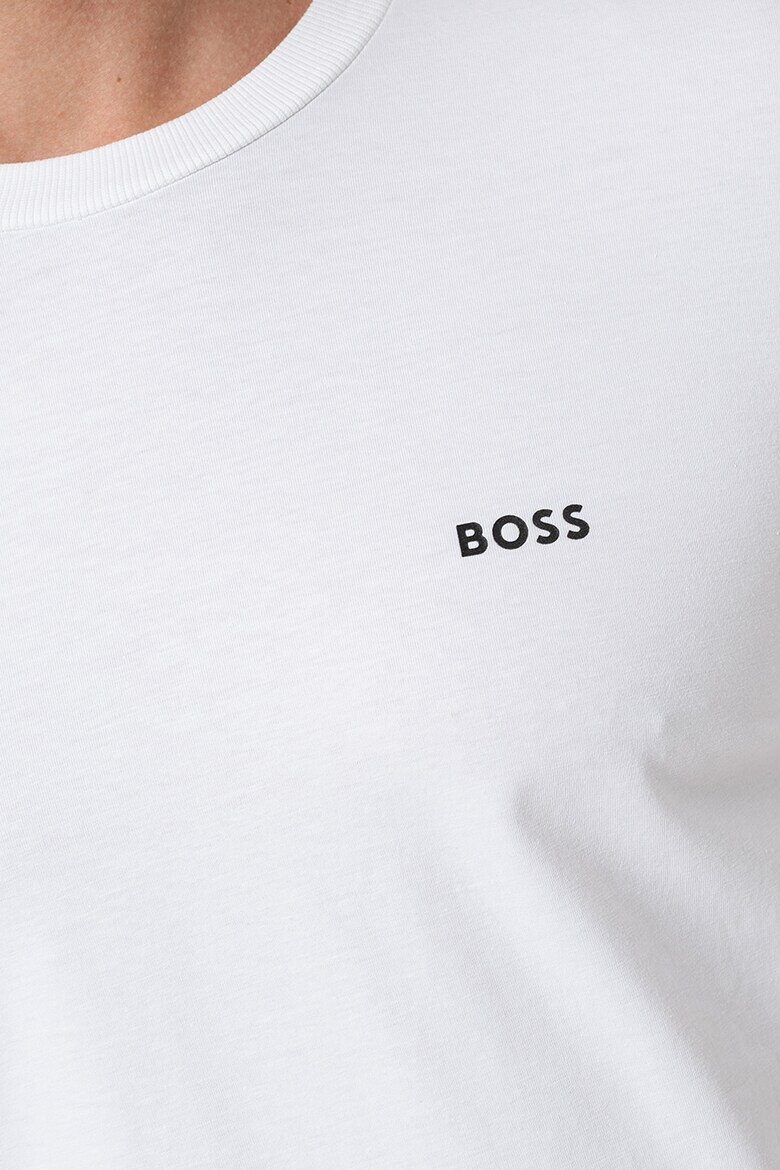 BOSS Тениска с овално деколте - Черен/Бял - Pepit.bg