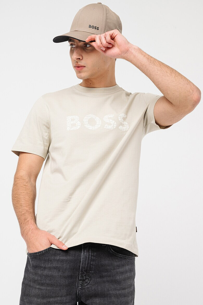 BOSS Тениска с овално деколте и лого - Pepit.bg