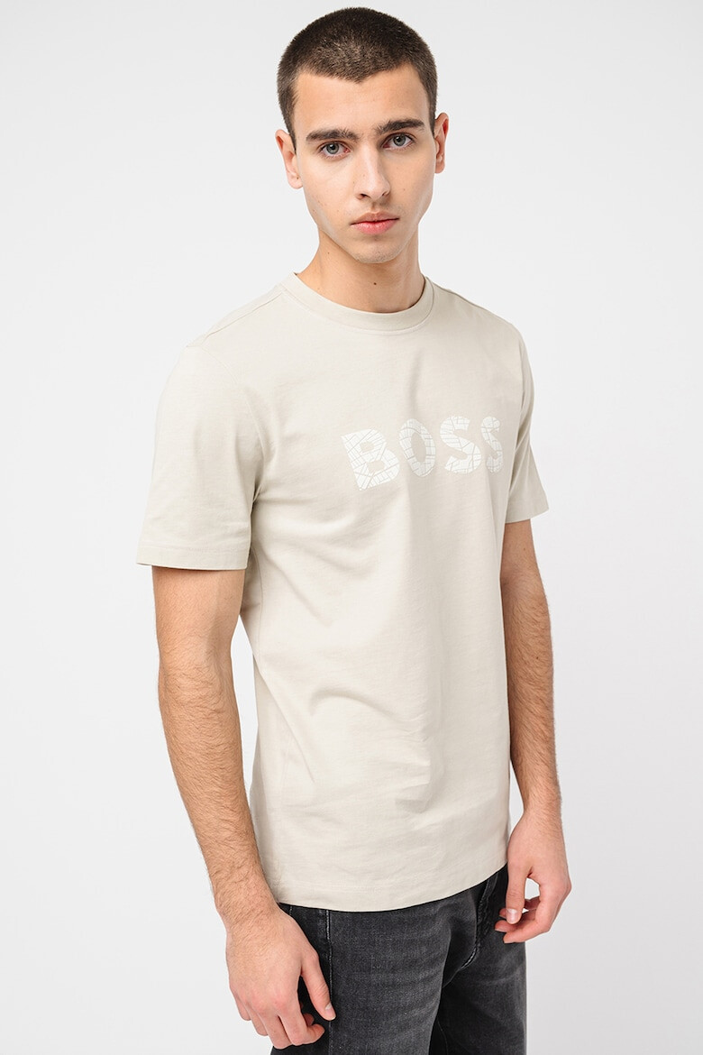 BOSS Тениска с овално деколте и лого - Pepit.bg