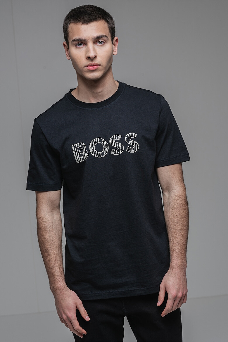 BOSS Тениска с овално деколте и лого - Pepit.bg