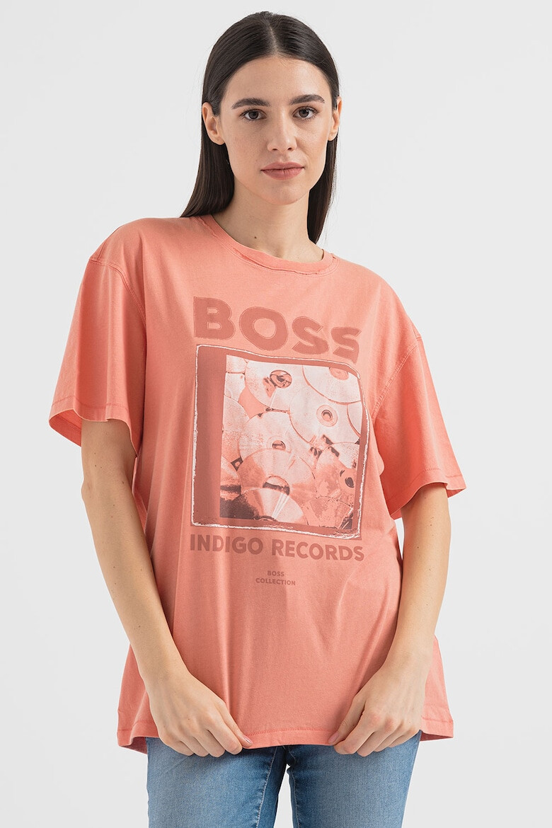 BOSS Уголемена тениска с лого - Pepit.bg