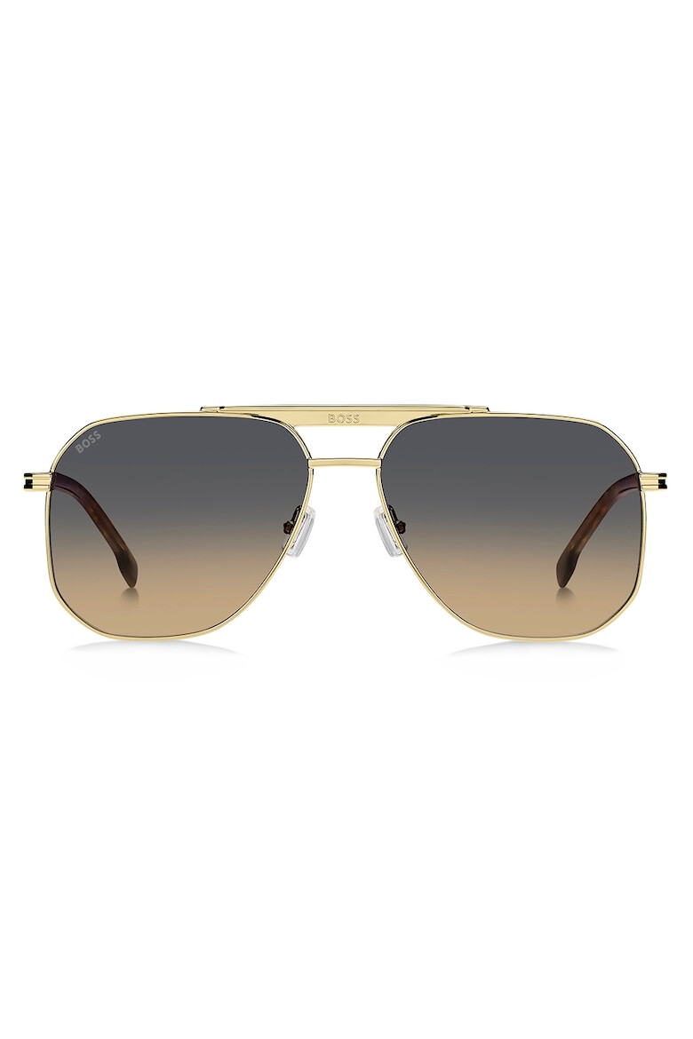 BOSS Унисекс слънчеви очила Aviator - Златист/Тъмнокафяв - Pepit.bg