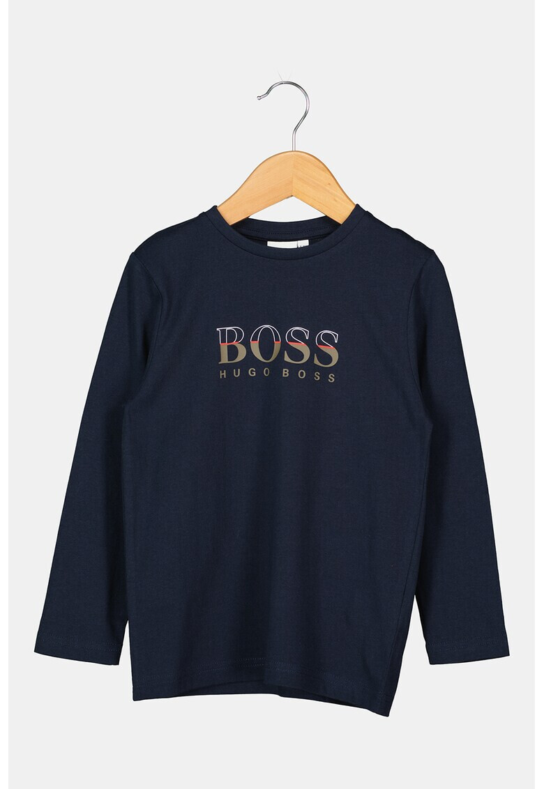 BOSS Kidswear Жарсена блуза с контрастно лого - Pepit.bg