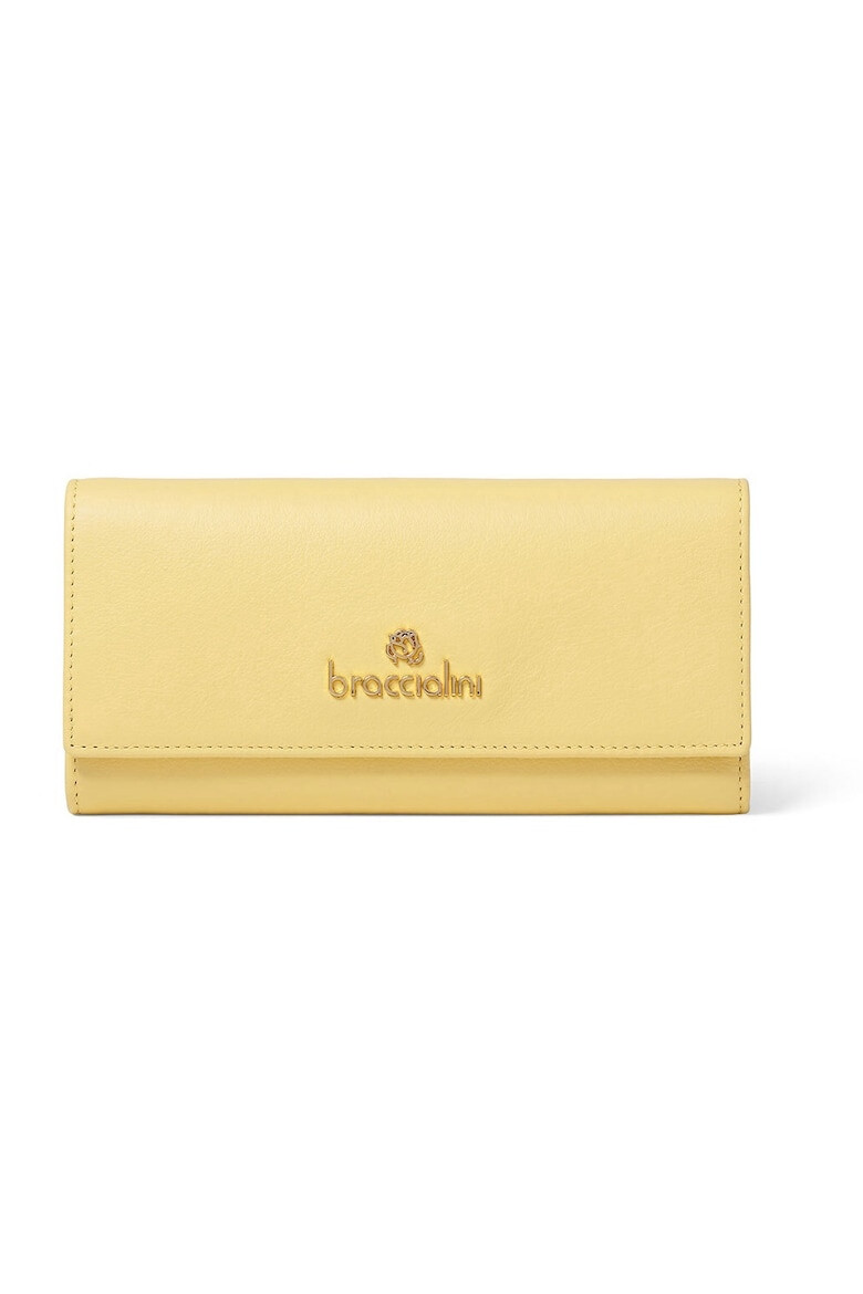 BRACCIALINI Кожени портмоне 209885 с капаче - Жълт - Pepit.bg