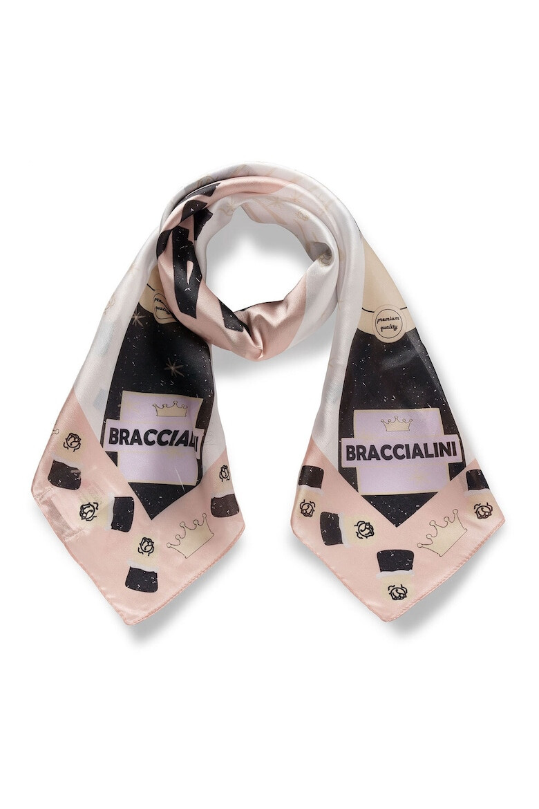 BRACCIALINI Шал с фигурален принт и лого - Pepit.bg