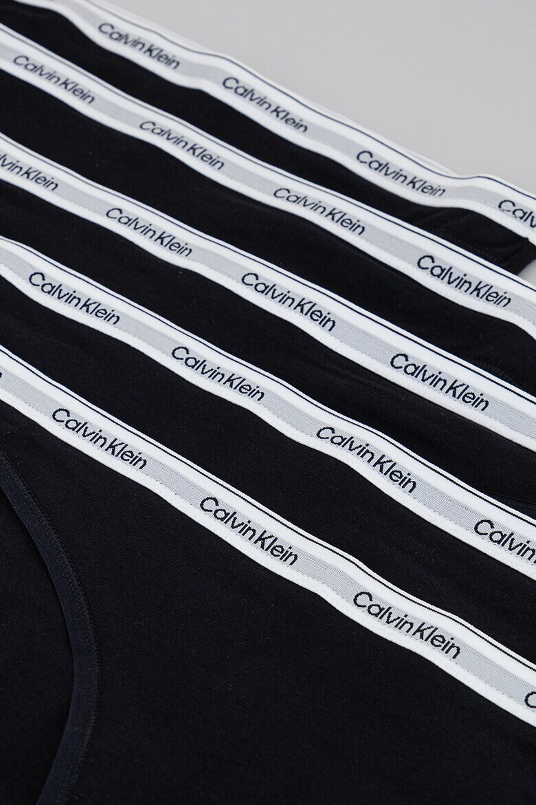 CALVIN KLEIN Бикини с лого - 5 чифта - Бял/Черен - Pepit.bg