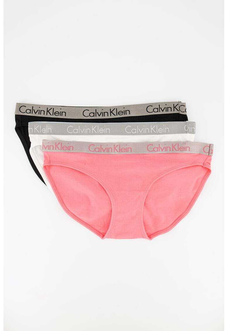 CALVIN KLEIN Бикини с лого на талията - 3 чифта - Pepit.bg