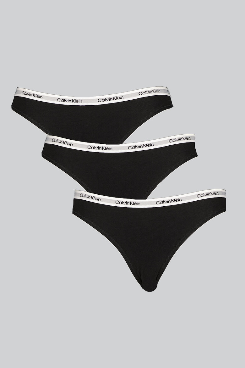 CALVIN KLEIN Бикини с лого на талията - 3 чифта - Pepit.bg