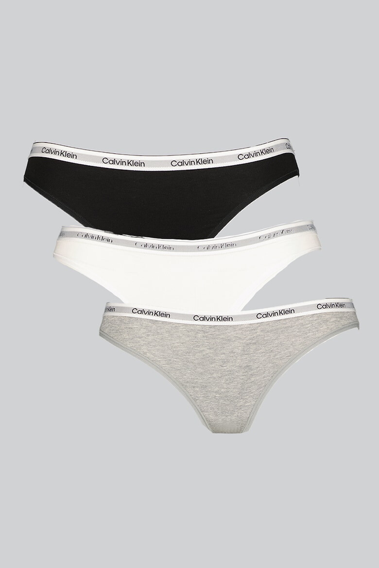 CALVIN KLEIN Бикини с лого на талията - 3 чифта - Pepit.bg